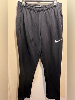 Nike Kids Black Joggers with White Swoosh